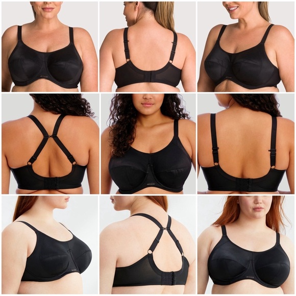 NWT Elomi Energise Black Seamless J Hook Underwire Full Coverage Sports Bra - Picture 3 of 9